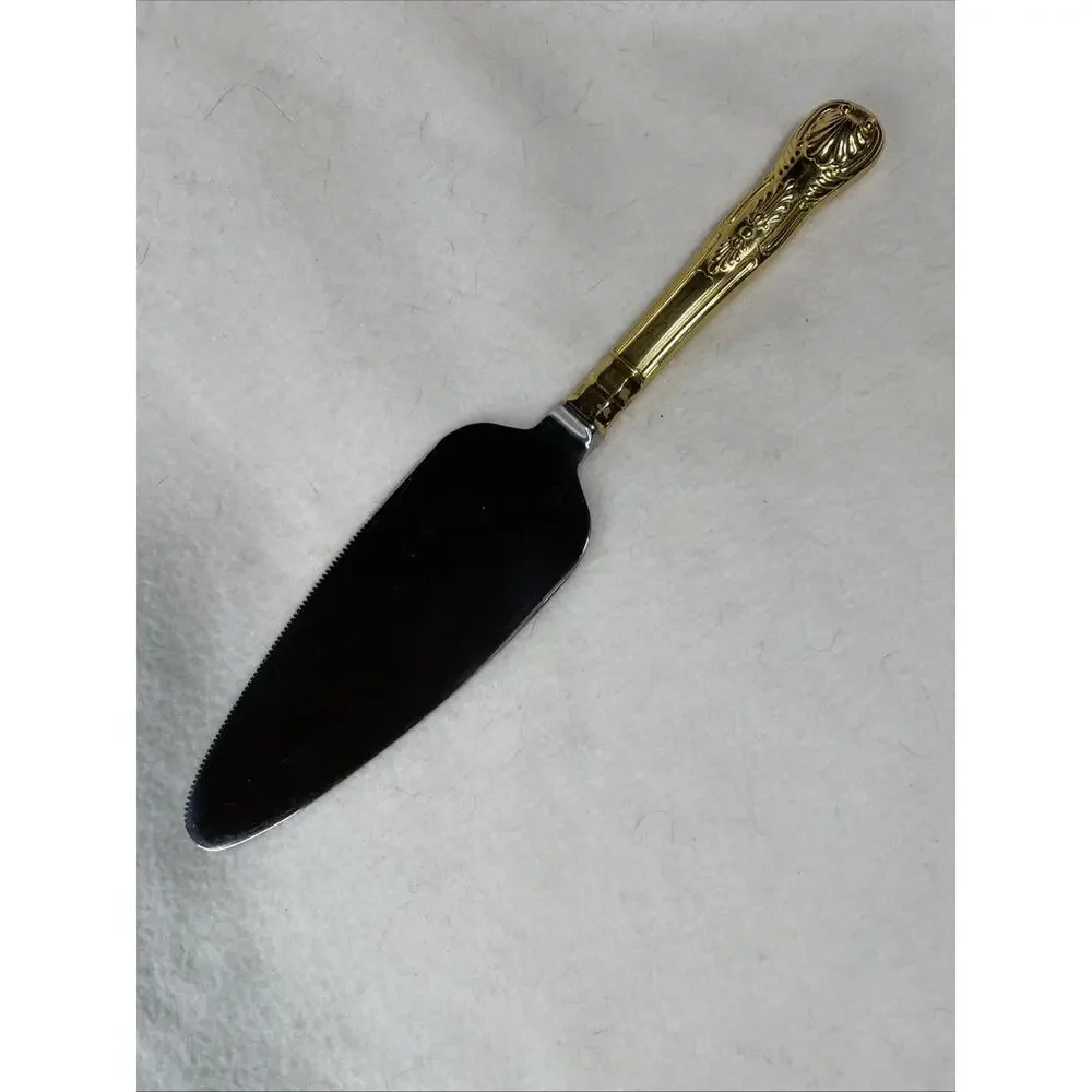 Heartline Stainless Steel Cake Server with Goldtone Handle